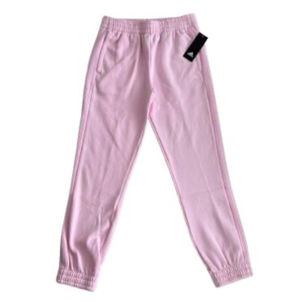 Adidas Girls Pink Fleece Jogger Sweatpants Sz XL (16)